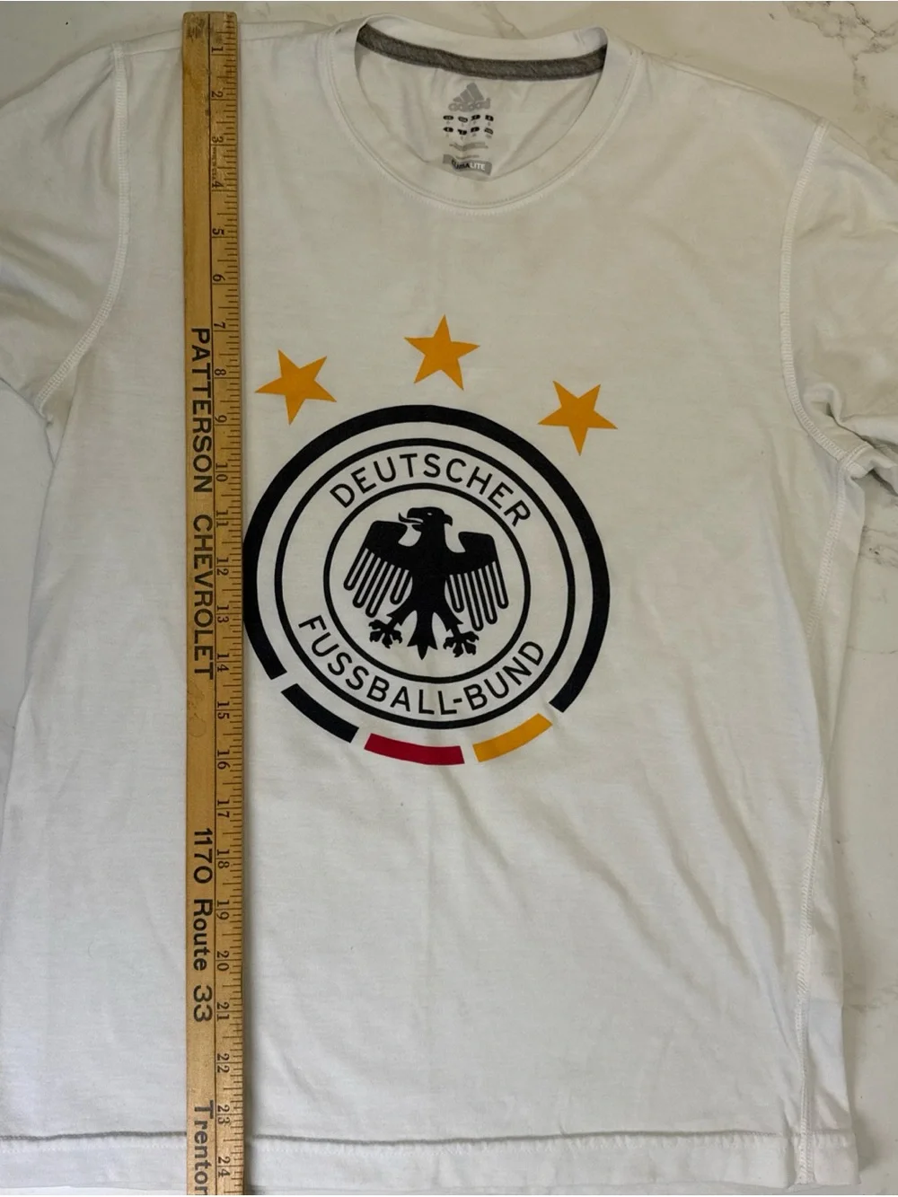 Adidas Germany T Shirt Climalite Small Deutscher Fussball-Bund Soccer White Tee